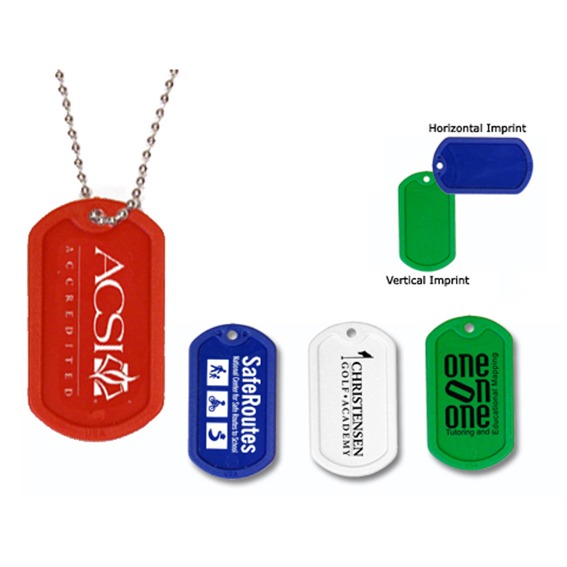 Plastic Dog Tag with 23-1/2" Ball Chain