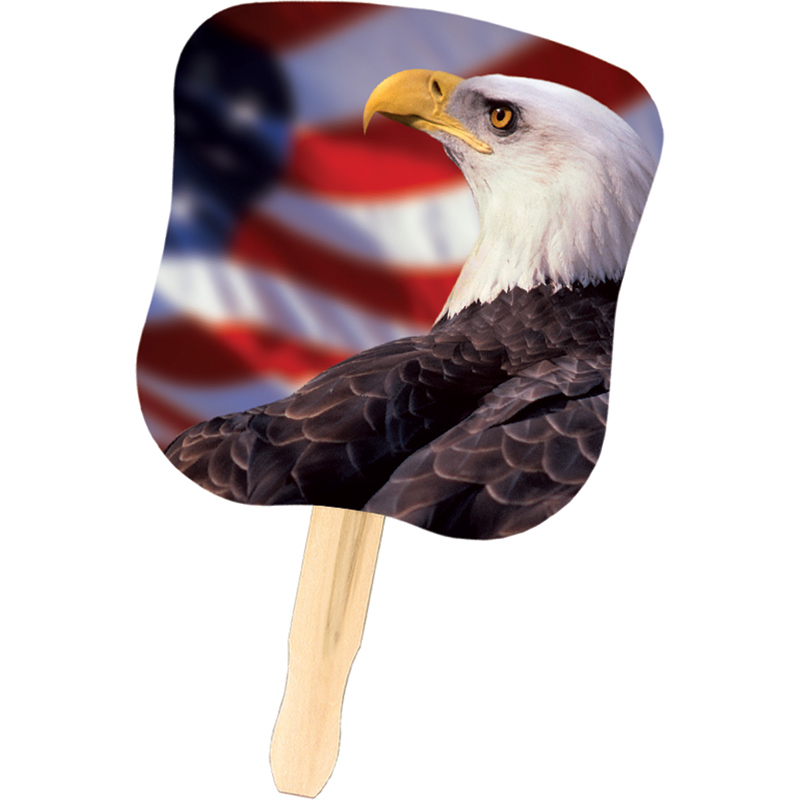 Stock Design Hand Fan-Bald Eagle/Us Flag