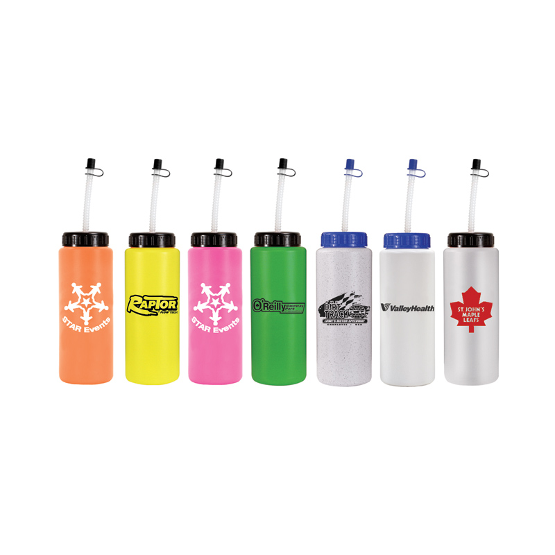 32 oz. Sports Bottle with Flexible Straw - BPA Free