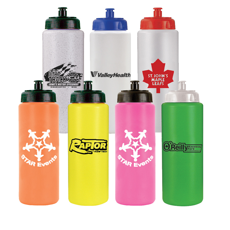 32 oz. Sports Bottle with Push 'n Pull Cap - BPA Free