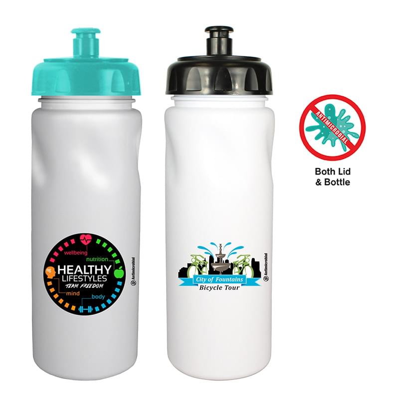 24 Oz. Antimicrobial Cycle Bottle with Push 'n Pull Cap, Full Color Digital