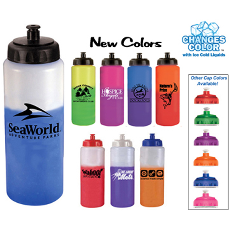 32 oz. Mood Sports Bottle with Push 'n Pull Cap - BPA - Free