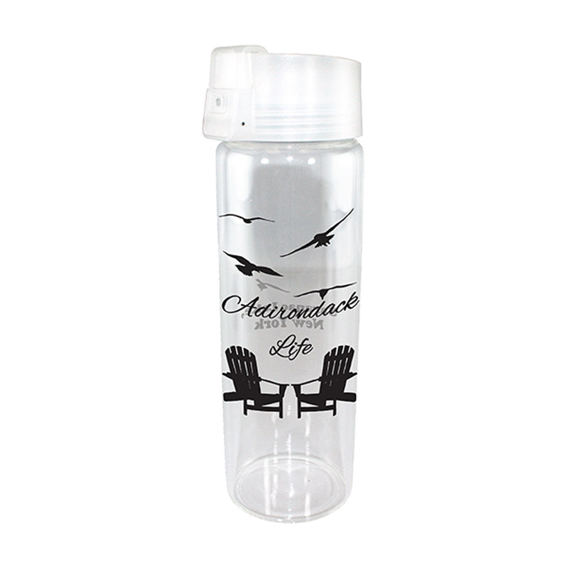 20 oz. Durable Clear Glass Bottle with Flip Top Lid