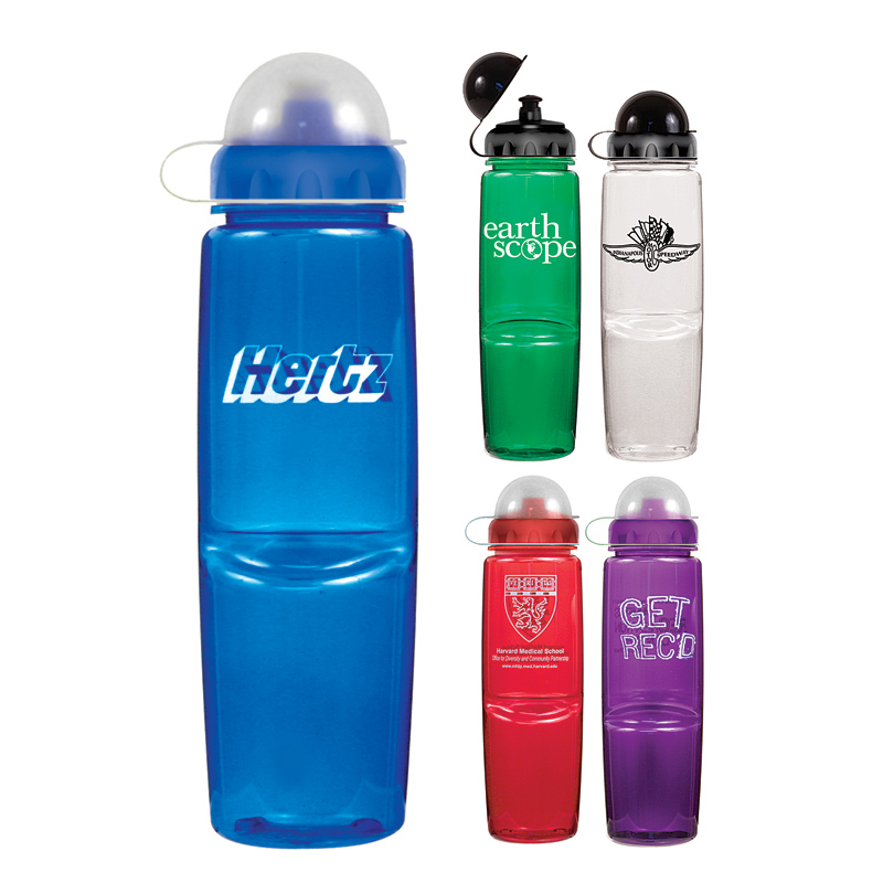 24 oz. Poly-Saver Twist Bottle with Push 'Pull Cap and Dome Lid
