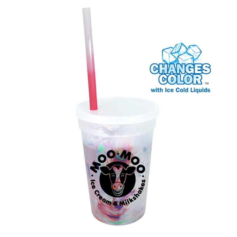 17 oz. Rainbow Confetti Mood Cup/Straw/Lid Set