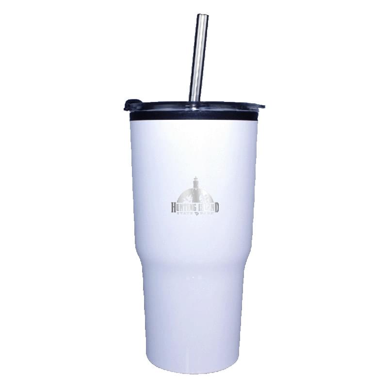 20 oz. Ares Tumbler with Stainless Straw/Flip Top Lid, Laser, Standard
