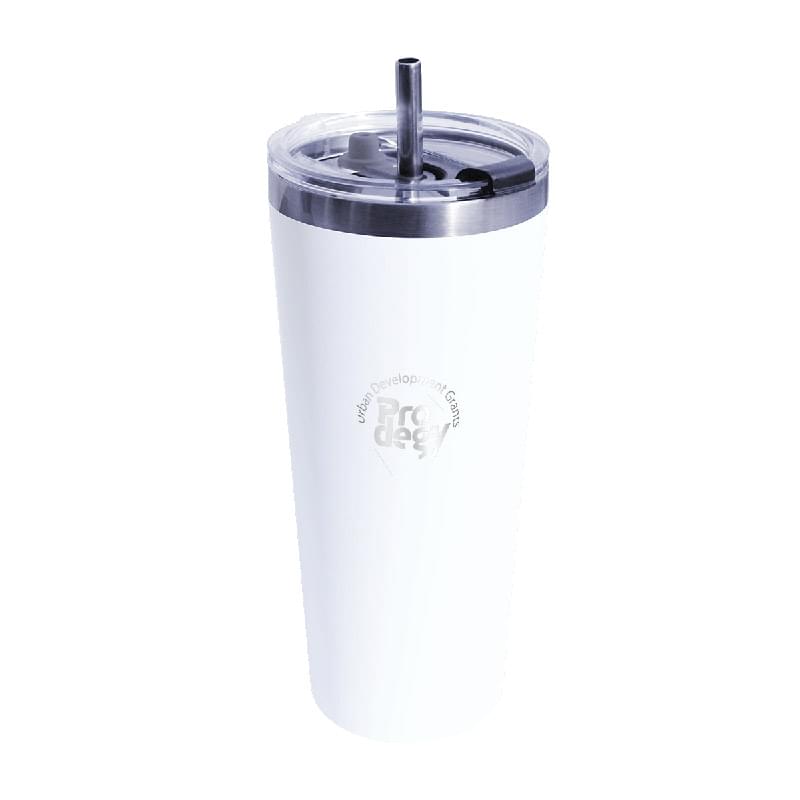 22 oz. Memphis Tumbler With Flip Top Lid & Stainless Steel Straw, Laser, Standard