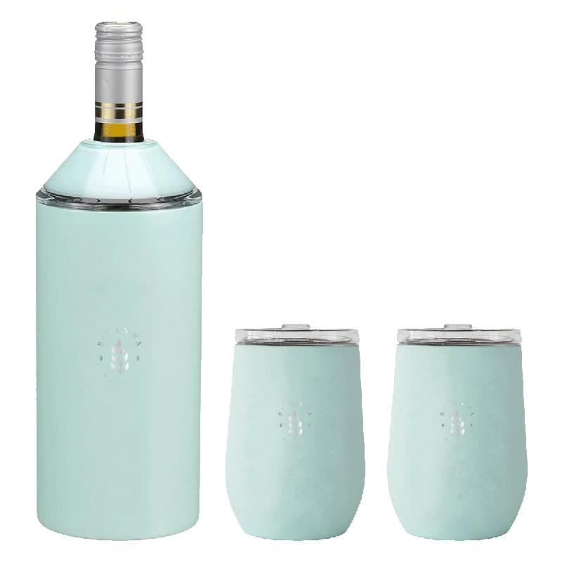 Vinglacé® Wine Bottle Insulator & 2 Glass Gift Set, Laser, Standard