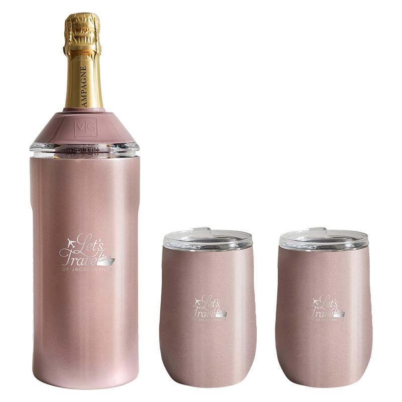 Vinglacé® Wine Bottle Insulator & 2 Glass Gift Set, Laser, Premium