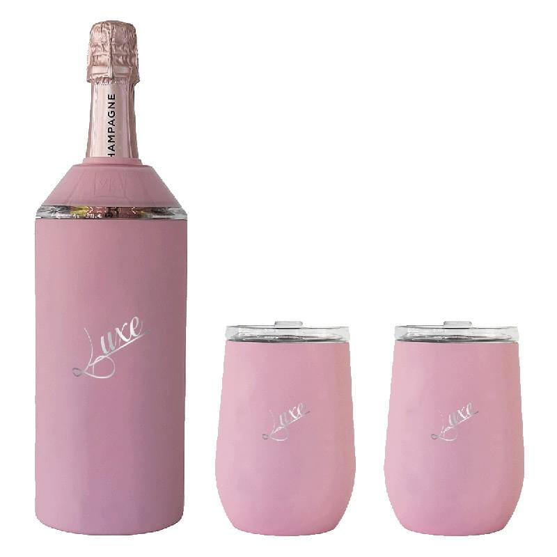 Vinglacé® Wine Bottle Insulator & 2 Glass Gift Set, Laser, Premium