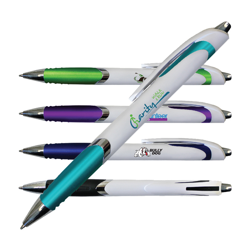 White Crest Grip Pen, Full Color Digital 