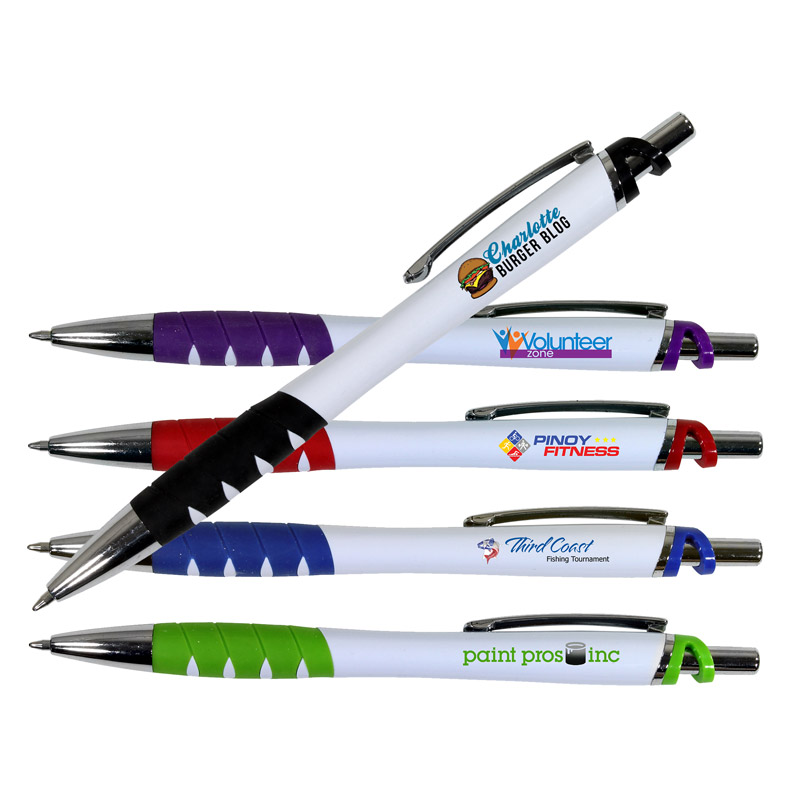 White Prestige Grip Pen, Full Color Digital