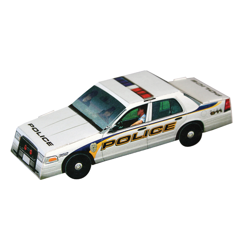 Foldable Die-cut Police Car,Full Color Digital