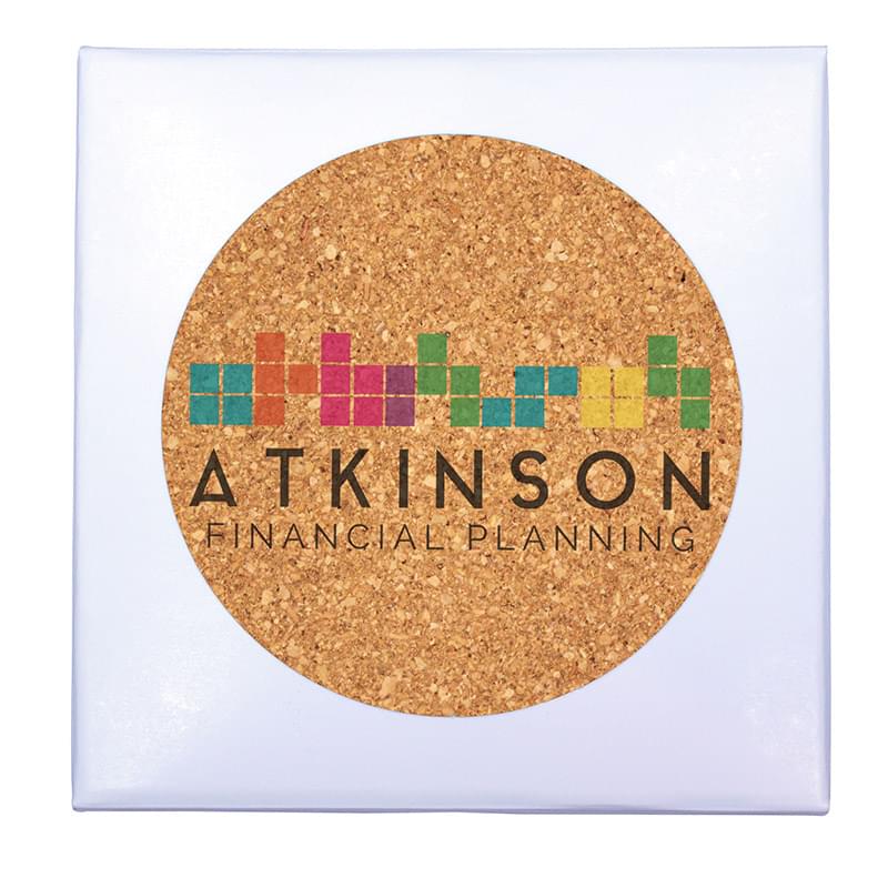 Deluxe Cork Coaster, Pack of 4, Full Color Digital
