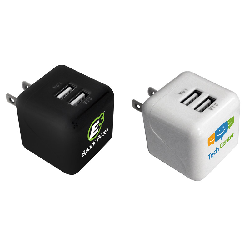 Double Port Wall Charger, Full Color Digital