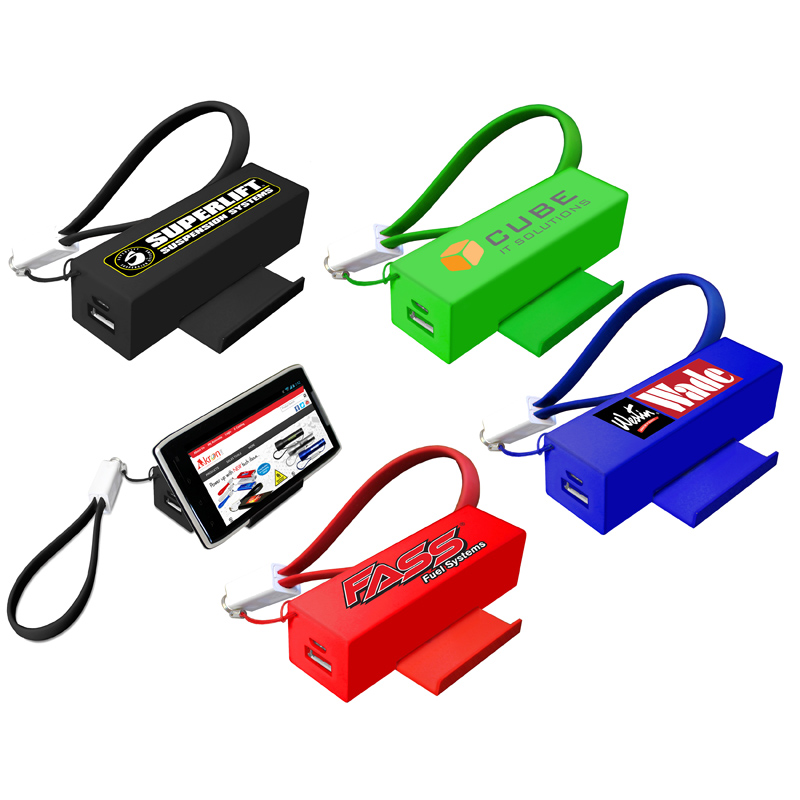 Slide Door Power Bank with Cable, Full Color Digital