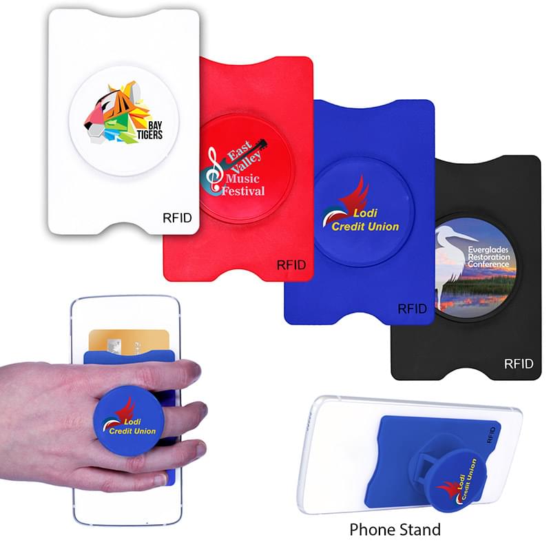 RFID Stand-Out Phone/Card Holder, Full Color Digital