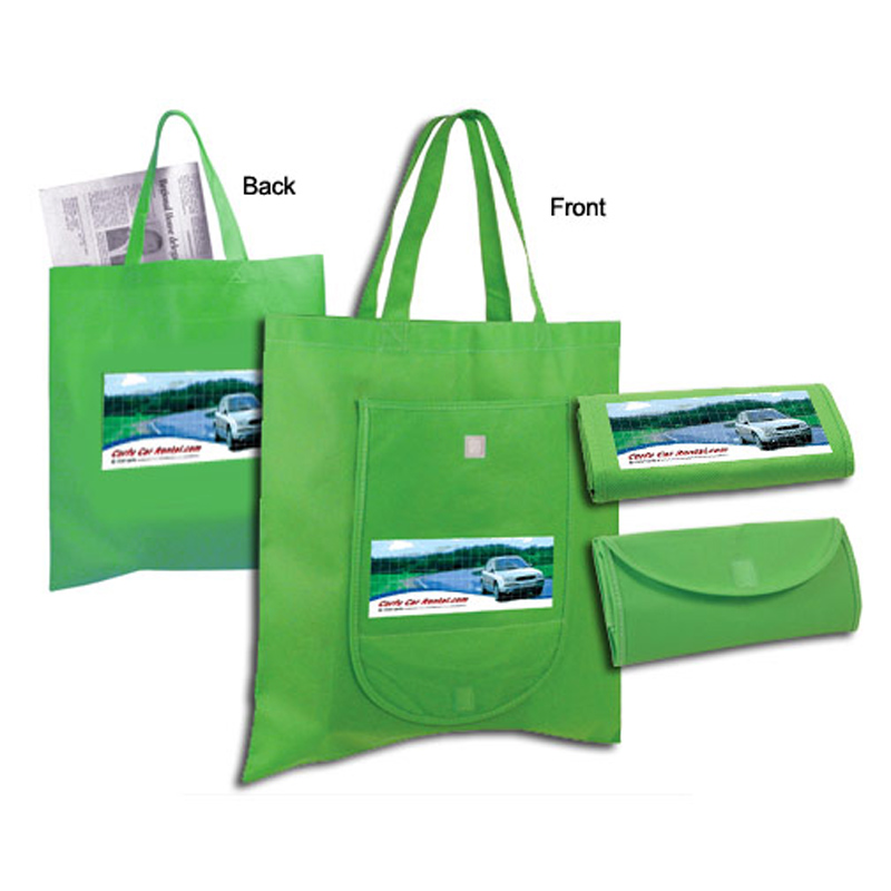 Non-Woven Fold 'n Go Tote Bag, Full Color Digital