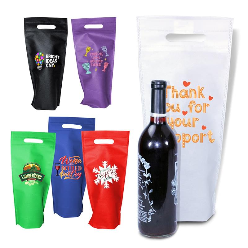 Thrifty Single Bottle Wine Bag, Full Color Digital