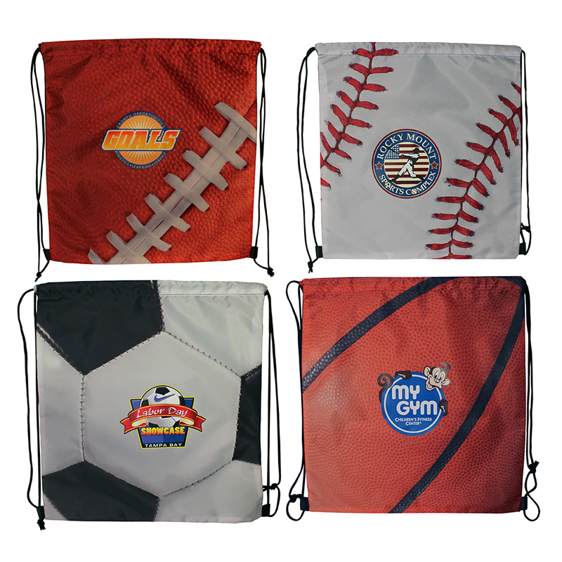 Sports Style Drawstring Backpack, Full Color Digital