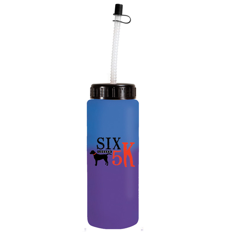 32 oz. Mood Sports Bottle With Flexible Straw, Full Color Digital