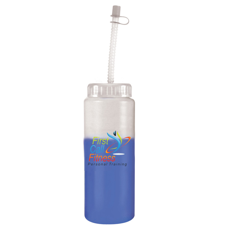 32 oz. Mood Sports Bottle With Flexible Straw, Full Color Digital