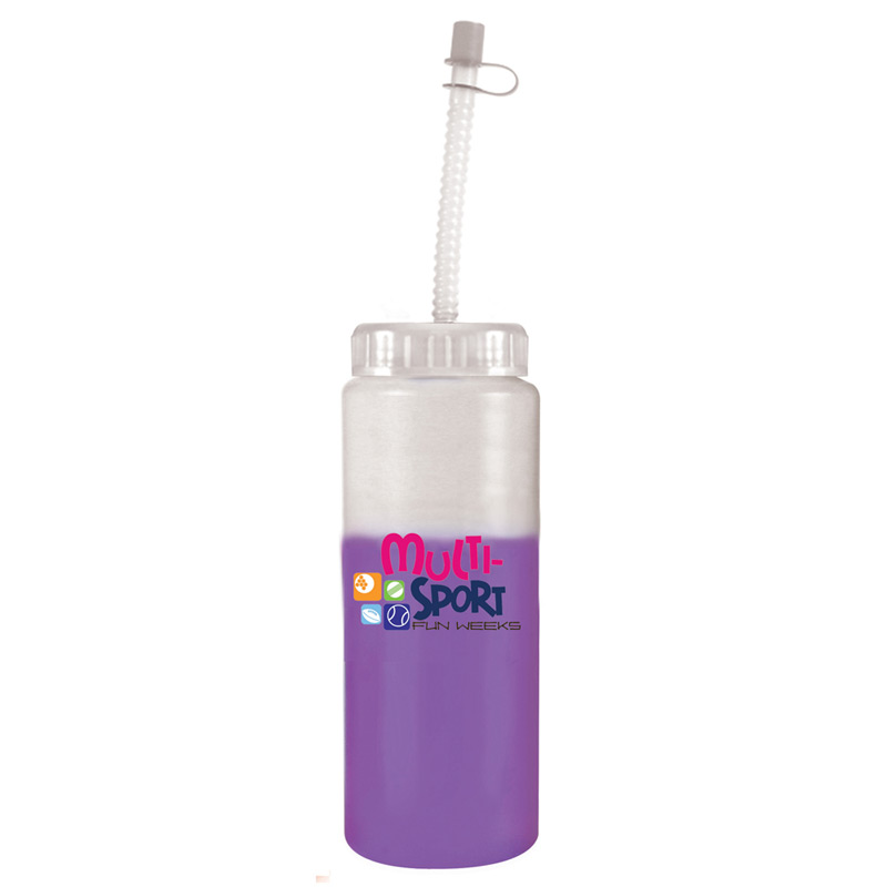 32 oz. Mood Sports Bottle With Flexible Straw, Full Color Digital
