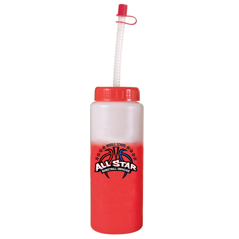 32 oz. Mood Sports Bottle With Flexible Straw, Full Color Digital