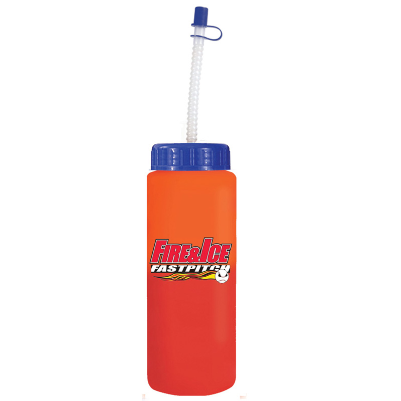 32 oz. Mood Sports Bottle With Flexible Straw, Full Color Digital