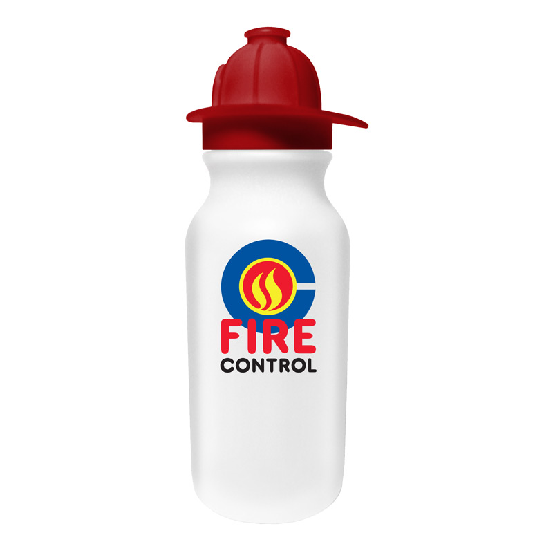 20 oz. Value Cycle Bottle with Fire Helmet Push 'n Pull Cap, Full Color Digital