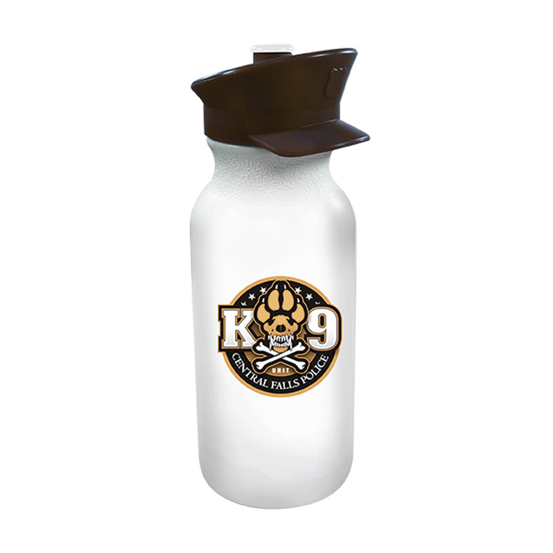 20 oz. Value Cycle Bottle with Police Hat Push 'n Pull Cap, Full Color Digital
