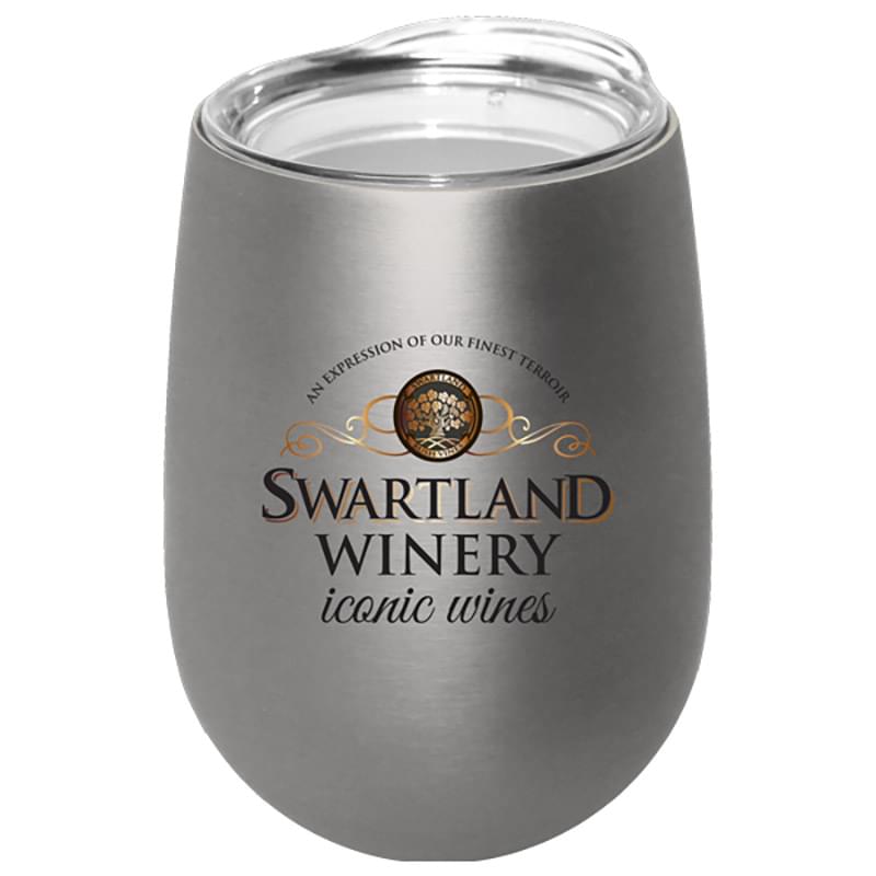 12 oz. Halcyon&reg; Stainless Steel Wine Glass with Lid, Full Color Digital
