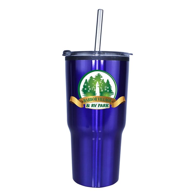 20 oz. Ares Tumbler with Stainless Straw/Flip Top Lid, Full Color Digital