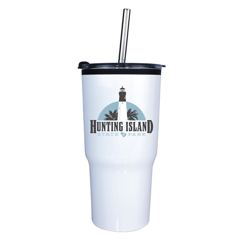 20 oz. Ares Tumbler with Stainless Straw/Flip Top Lid, Full Color Digital