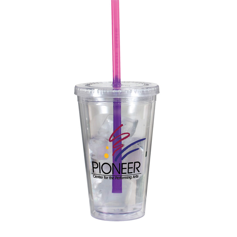 16oz. Victory Acrylic Tumbler With Mood Straw, Full Color Digital