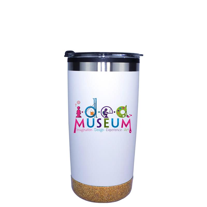 20 oz. Halcyon&reg; Cork Bottom Tumbler with Stainless Straw/Flip Top Lid, Full Color Digital