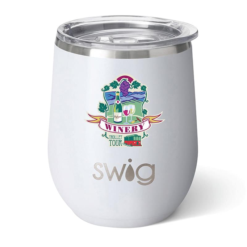 Swig® 12 oz. Matte Stemless Wine Cup, Full Color Digital