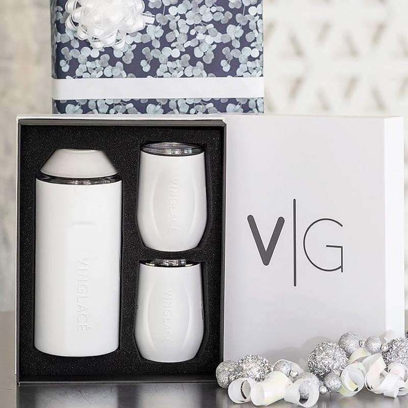 Vinglacé® Wine Bottle Insulator & 2 Glass Gift Set, Full Color Digital