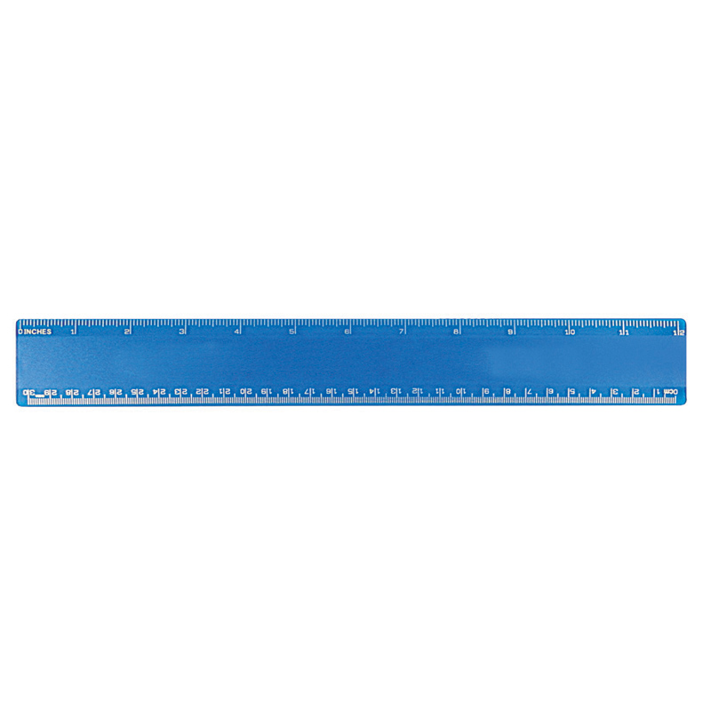 12" Beveled Plastic Ruler, Full Color Digital