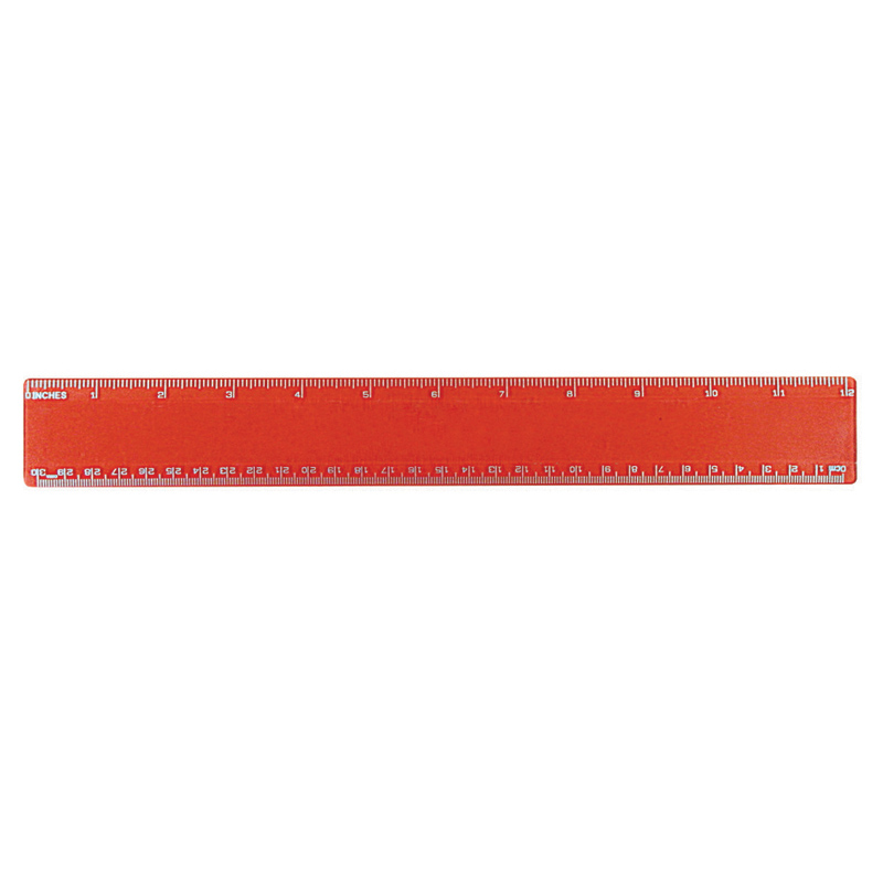 12" Beveled Plastic Ruler, Full Color Digital