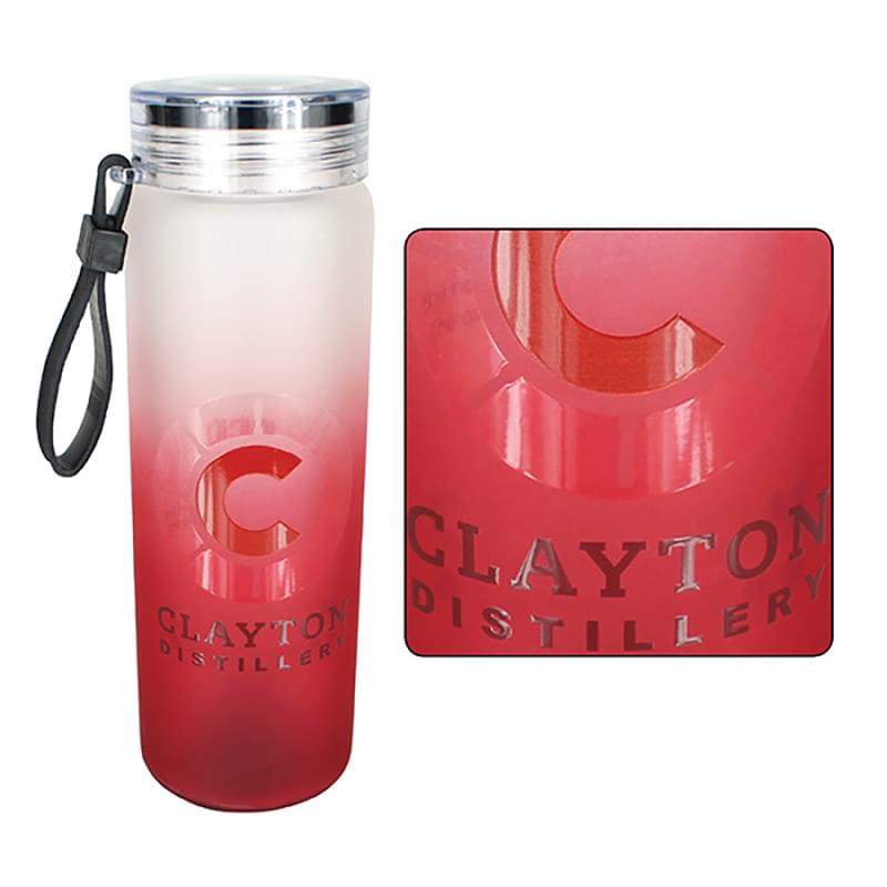 20 oz. Halcyon&reg; Frosted Glass Bottle with Screw on Lid, FCD with Varnish or Varnish Only