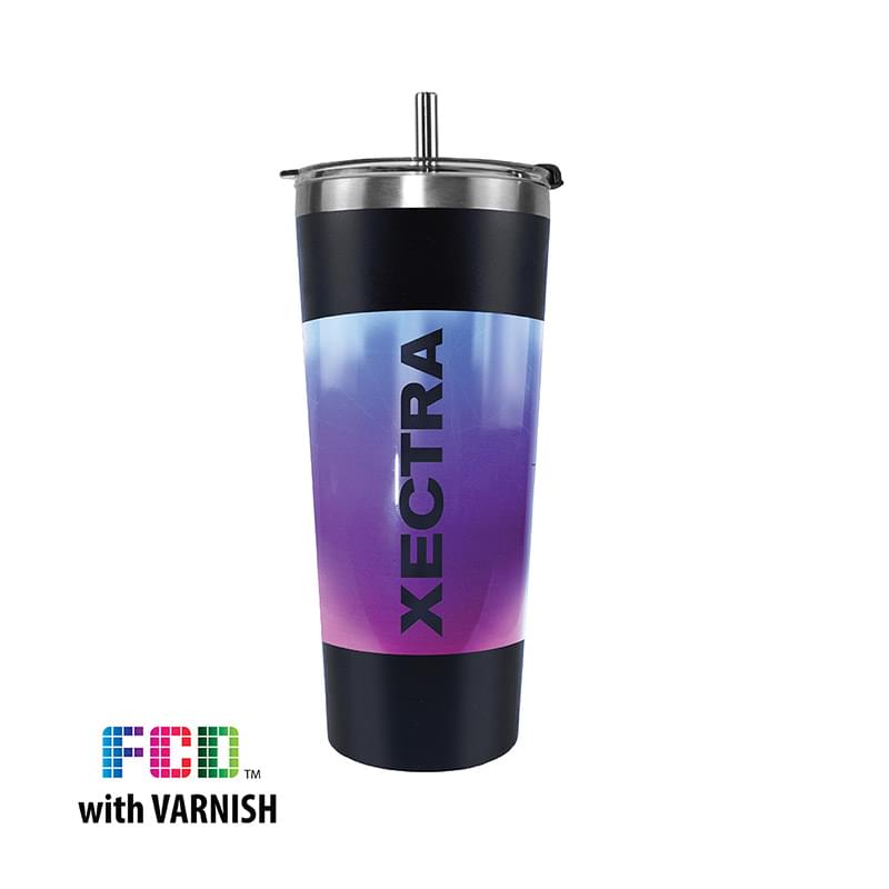 22 oz. Memphis Tumbler with Flip Top/Stainless Steel Straw Lid, FCD With Varnish or Varnish Only
