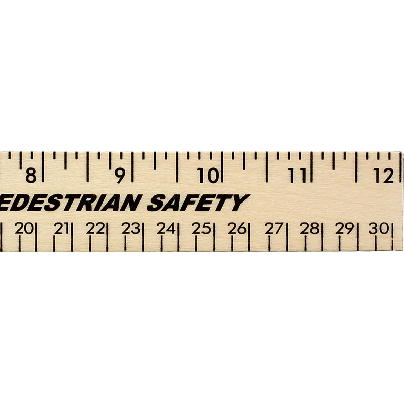 12" Clear Lacquer Wood Ruler - English & Metric Scale