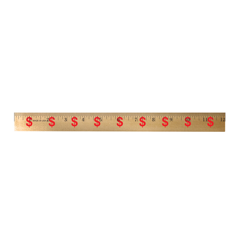 Dollar Sign/Financial Background Rulers - Clear Lacquer Finish