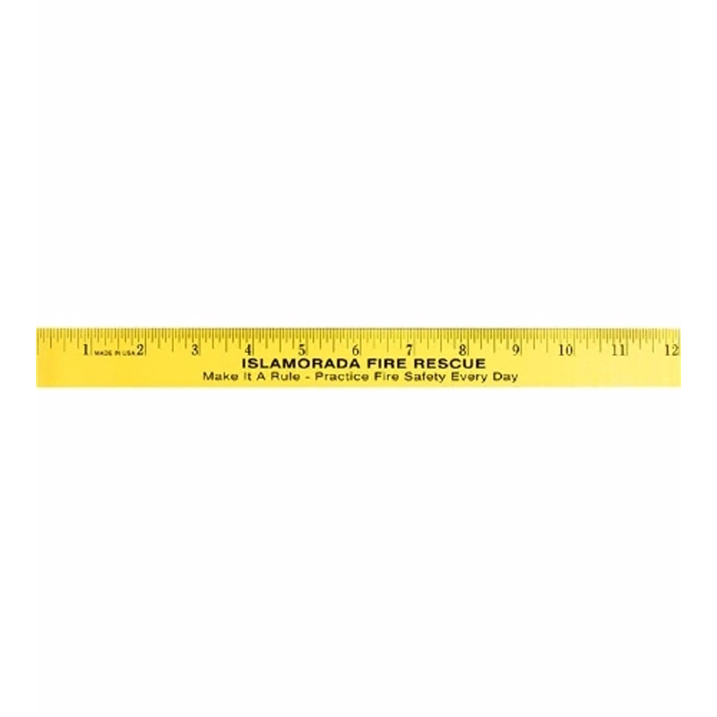 12" Fluorescent Wood Ruler - English Scale