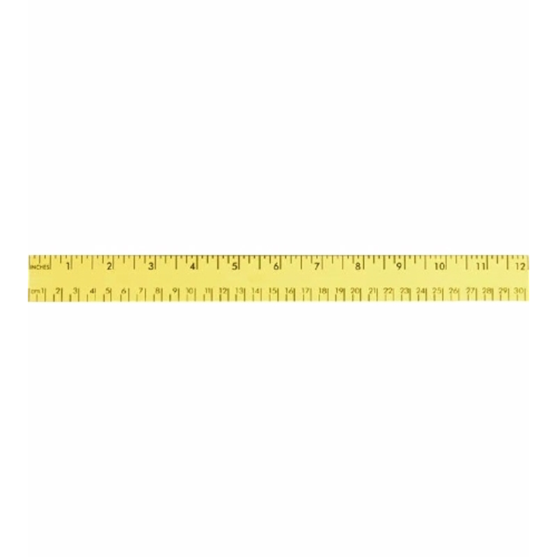 12" Enamel Wood Ruler - English & Metric Scale