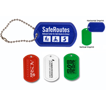 Plastic Dog Tag with 4 1/2" Ball Chain