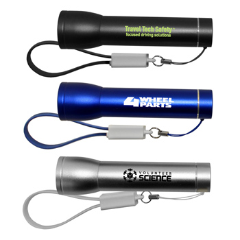 Flashlight Power Bank With Cable