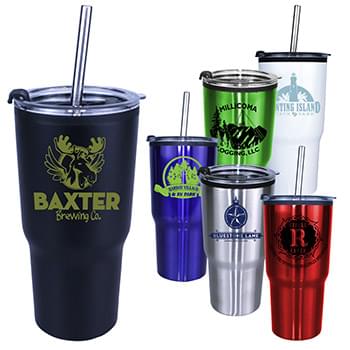 20 oz. Ares Tumbler with Stainless Straw/Flip Top Lid
