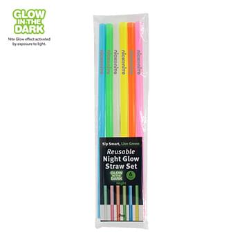 Nite Glow Reusable Straw - 6 Pack